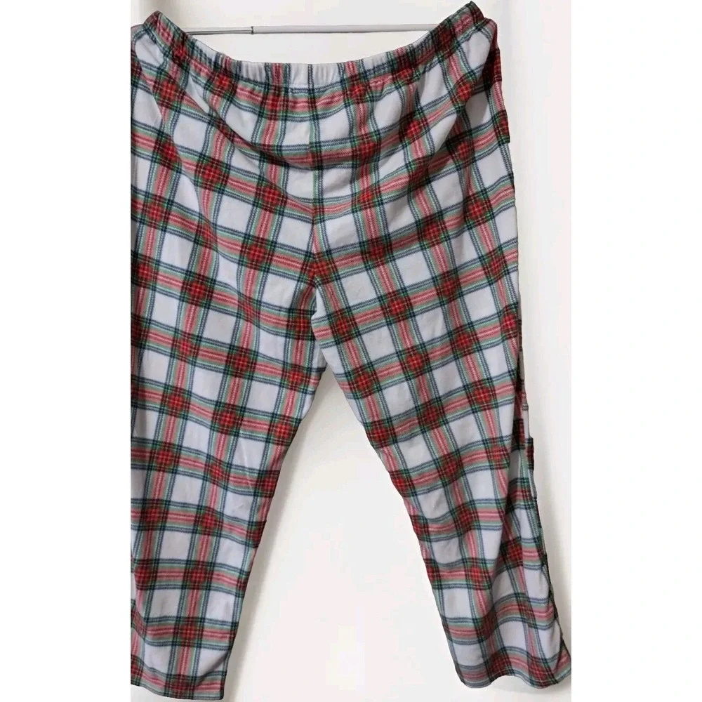Pajama Pants Wondershop White Red Green‎ Plaid 2X Womens Holiday Cozy Core Retro